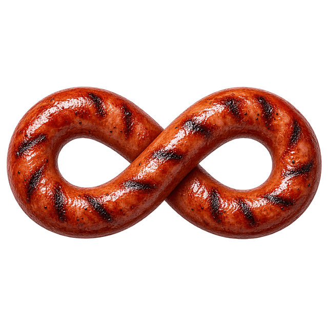 Infinity symbol made of sausage